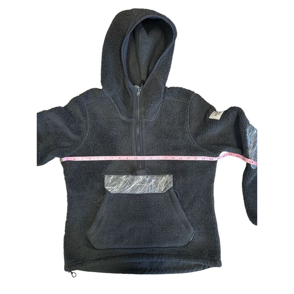 The North Face Women’s Medium Campshire Hoodie Black 1/4 Zip Sherpa Pullover - Picture 5 of 11